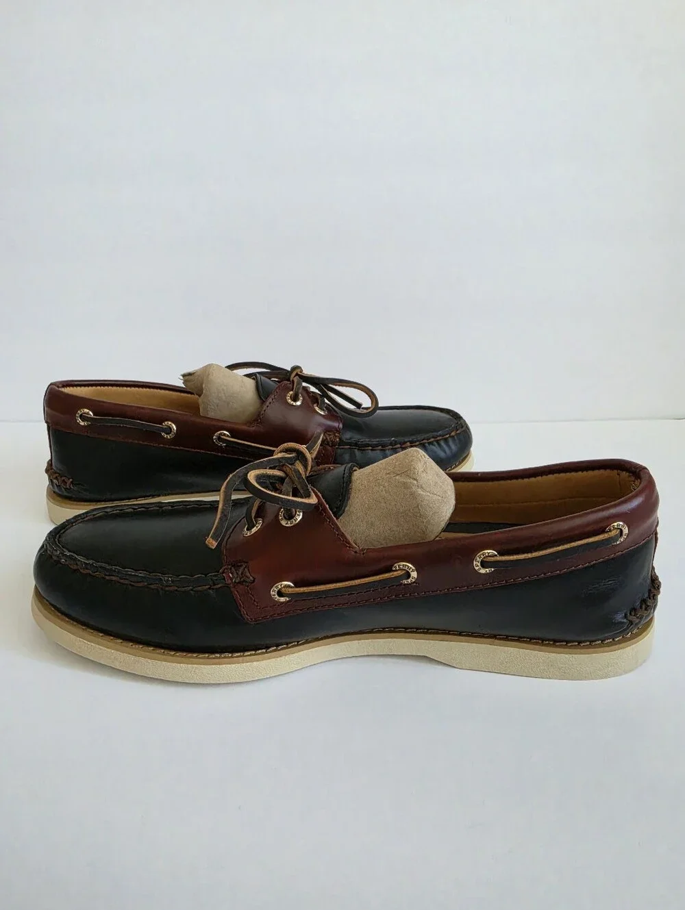 Sperry Authentic Original 2-Eye Men’s Boat Shoes, Brown/ Black, US Size 9